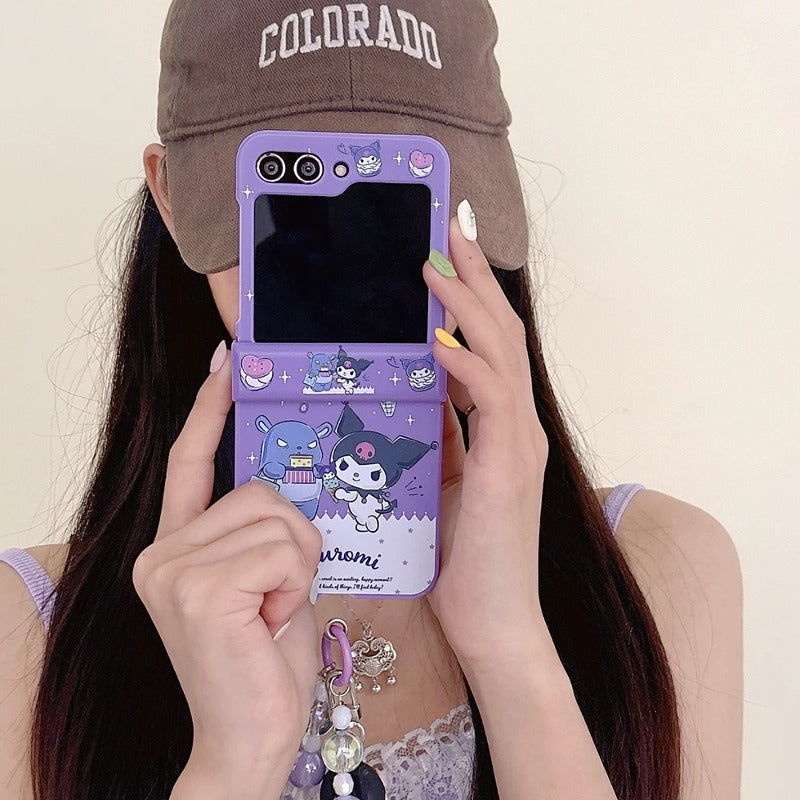 Cute Candy Hello Kitty Kuromi with Lanyard Phone Case