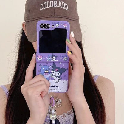 Cute Candy Hello Kitty Kuromi with Lanyard Phone Case