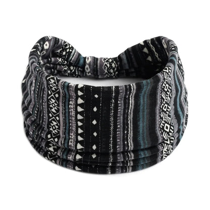 Wide Bandana headbands for Women Boho Bandeau Headbands Knot Hair Scarf Bands Stretch Floral Printed Non Slip Headbands Elastic