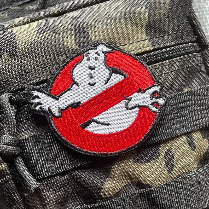 0709BA Ghost Busters Tactical Embroidered Patches for Clothing Stickers for Halloween Clothes Hook and Loop Tactical Patch Applique