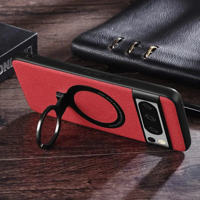 Secure Bracket Magnetic Leather Case - Google Pixel