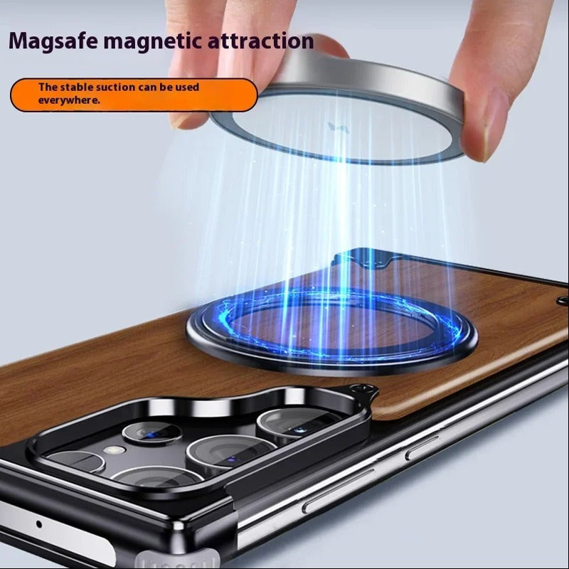 Classic Walnut Wood Bracket Case - Samsung