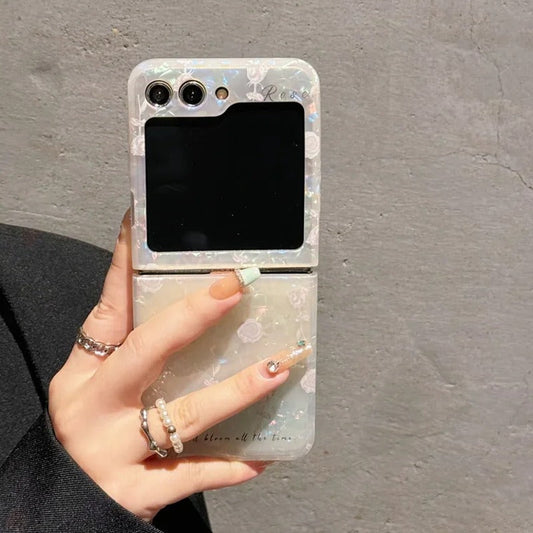 Korean Shell Flower Bead Bracelet Case - Samsung