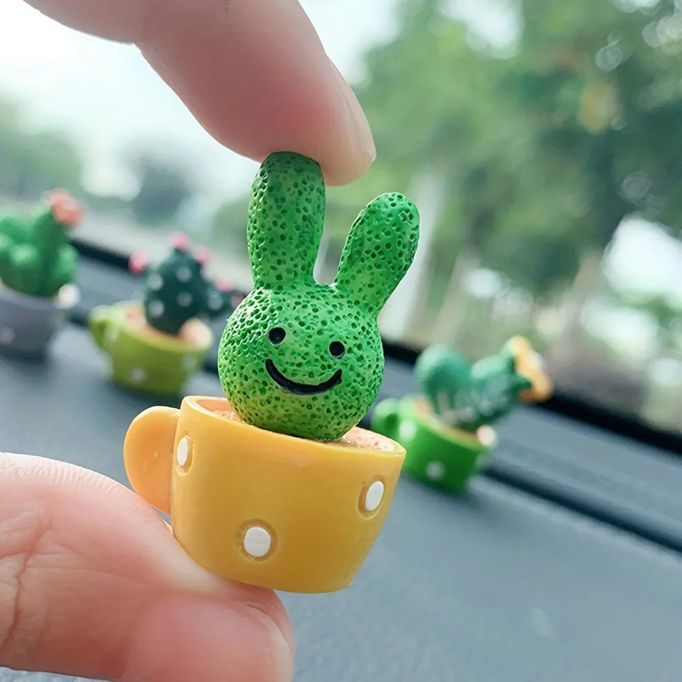 dsr 1 Set Of 4, Resin Succulent Cactus Mini Green Plant Car Office Home Living Room Crafts