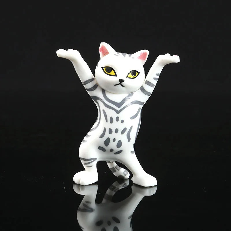 0907BA Kawaii Cats Pen Holder Funny Cat Doll Tabletop Figurines Plastic Crafts Earphone Holder For Office Home Decoration Accessories
