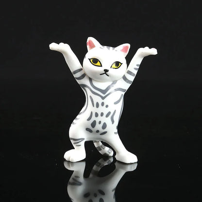 0907BA Kawaii Cats Pen Holder Funny Cat Doll Tabletop Figurines Plastic Crafts Earphone Holder For Office Home Decoration Accessories