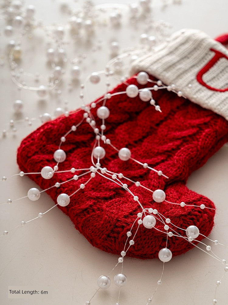 0709BA Christmas Decoration Christmas Tree DIY Hanging Decoration round Beads String Surrounding Atmosphere Scene Arrangement Decoration Prop Jewelry