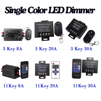 DC12-24V Single-Color LED Dimmer With RF Wireless Remote Control
