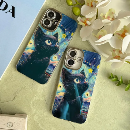 Starry Night Cat Art Phone Case