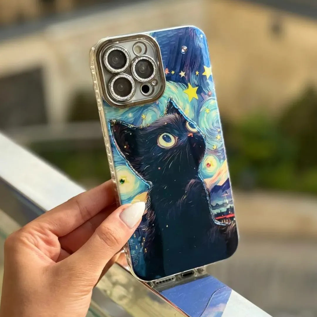 Starry Night Cat Art Phone Case