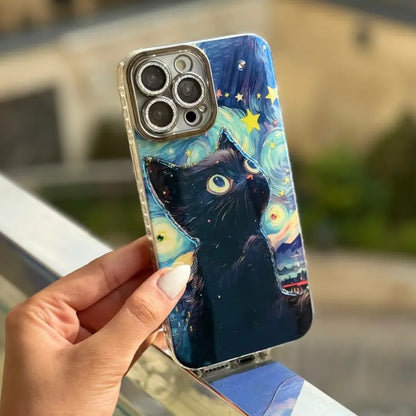 Starry Night Cat Art Phone Case
