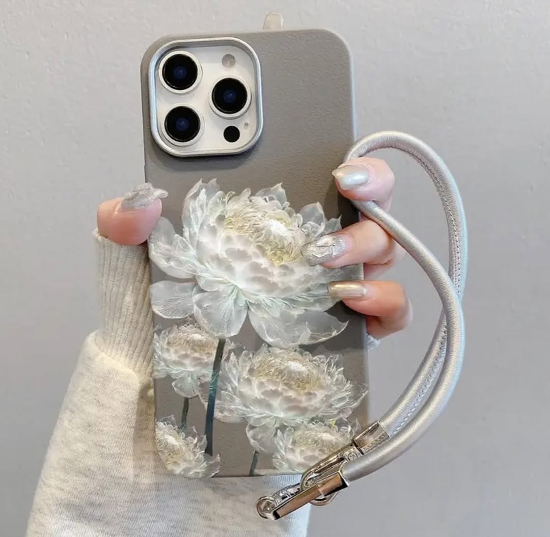Stylish Floral Phone Case with Handy Strap
