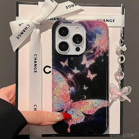 Butterfly Galaxy Crystal Charm Case