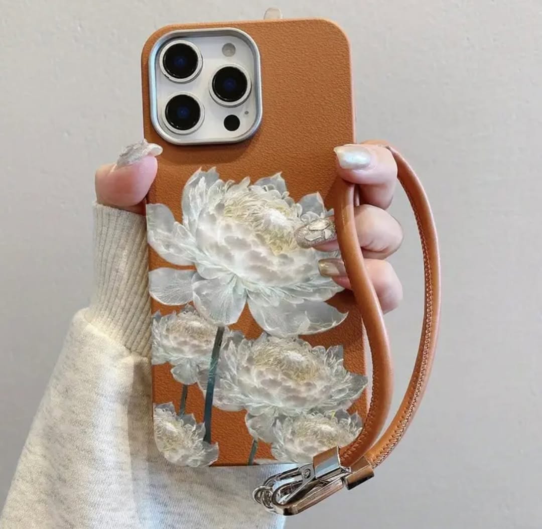 Stylish Floral Phone Case with Handy Strap