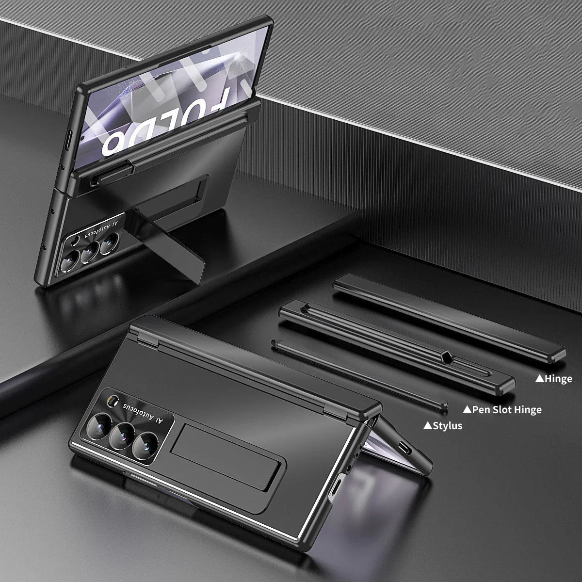 Galaxy Z Fold6 Ingenious Metal Kickstand Case with Pen Holder