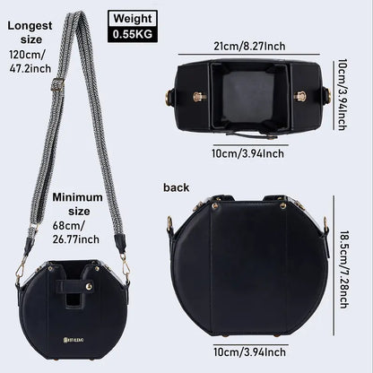 Stylish Tumbler Crossbody Bag with Gold Accents