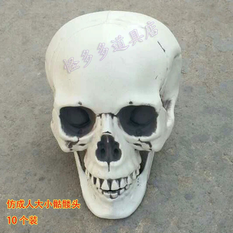 0407BA Halloween Decorations Ghost Festival Horror Funny Artificial Skull Shelf Set Bone Shelf Model Hanging Ghost Pendant
