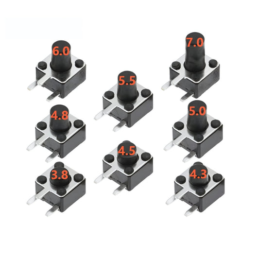 4.5x4.5mm Dip Right-Angle Tactile Switch 3-Pins Micro Push Button