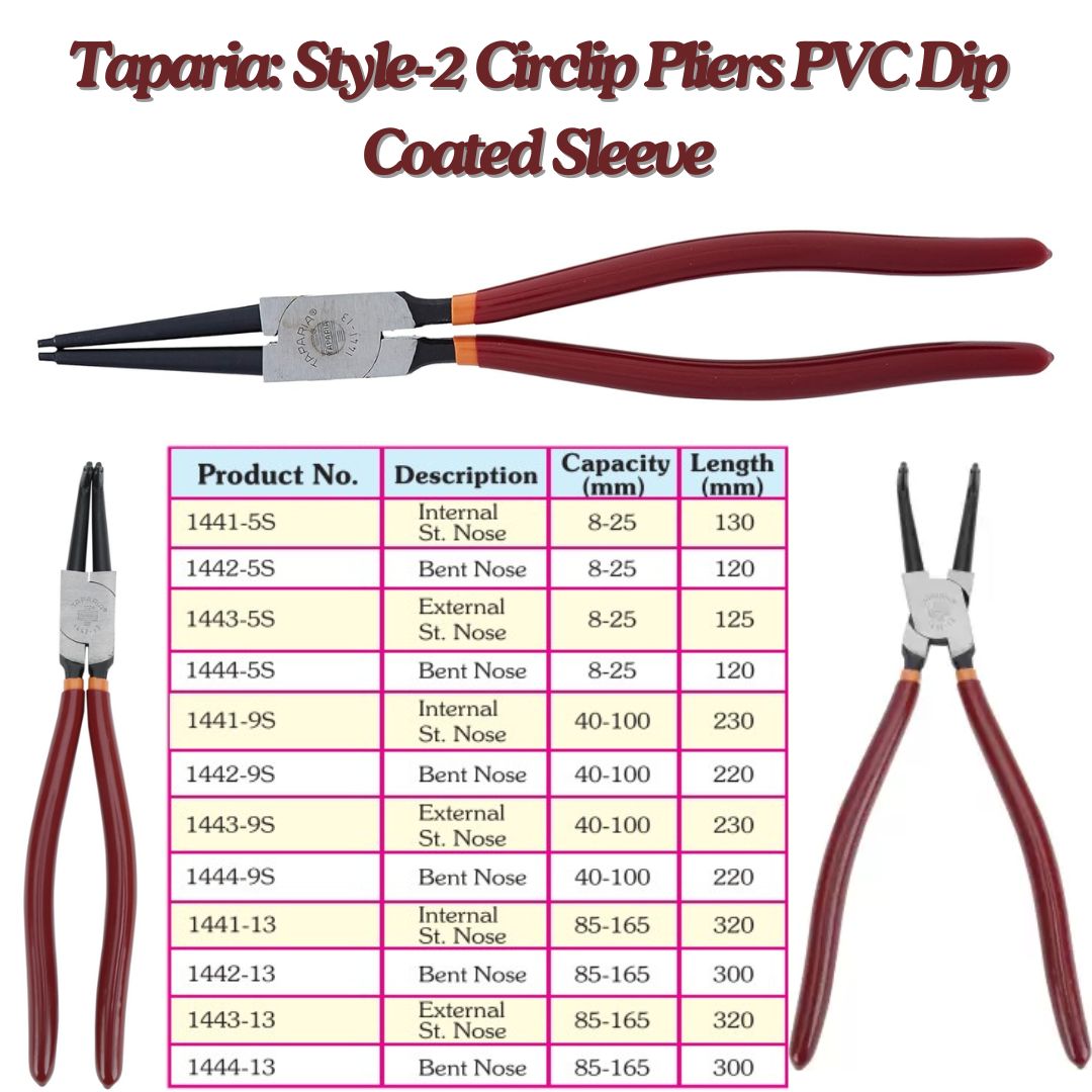 Taparia: Style-2 Circlip Pliers PVC Dip Coated Sleeve