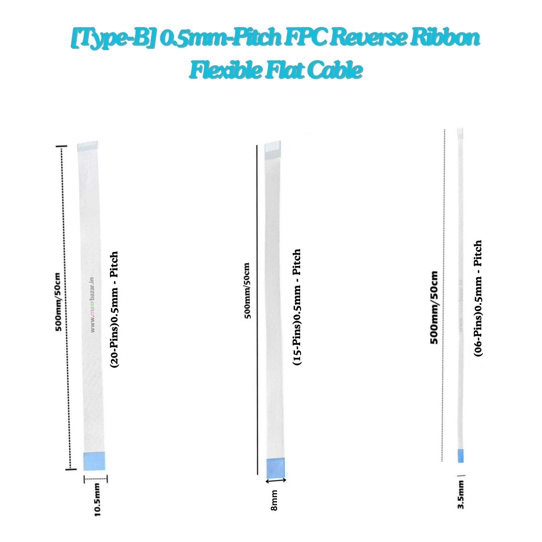 [Type-B] 0.5mm-Pitch FPC Reverse Ribbon Flexible Flat Cable