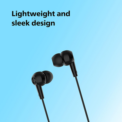 Philips (Audio Wired in-Ear Earphones with Built in Mic, Ergonomic Comfort-Fit, Black)