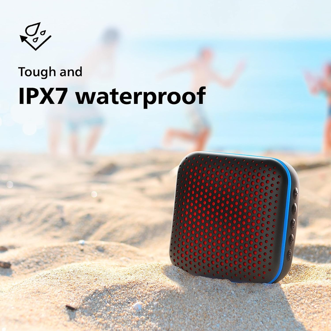 PHILIPS (Audio Bluetooth Speaker, 6W with LED Lights, IPX7 Waterproof)