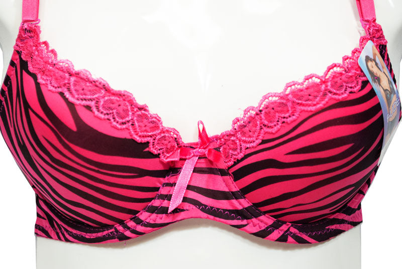 Women's Sexy Zebra Full Cup Coverage Bras Set - Assorted Bulk