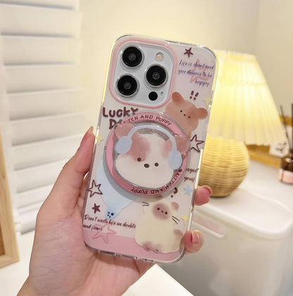 Chic & Cute Cartoon Cat Magnetic Case - iPhone