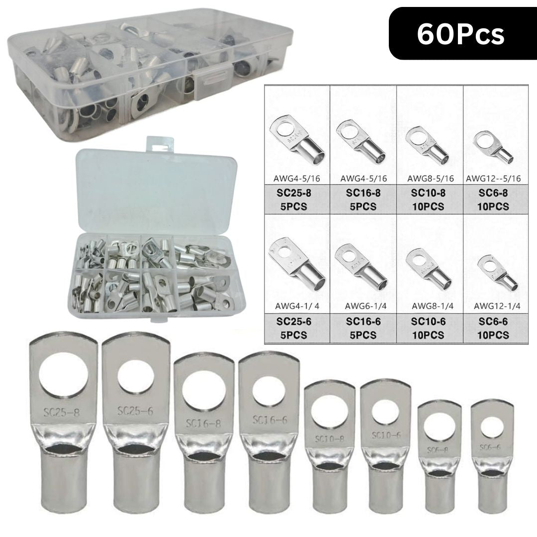 Wire Ring Battery Terminals Lug SC Assorted Kit