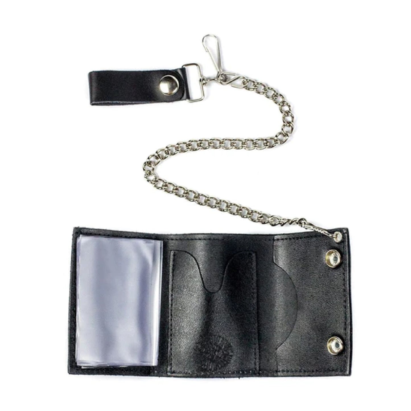 Wholesale Women's Red Spider Web Trifold Leather Wallet With Chain (MOQ-6)