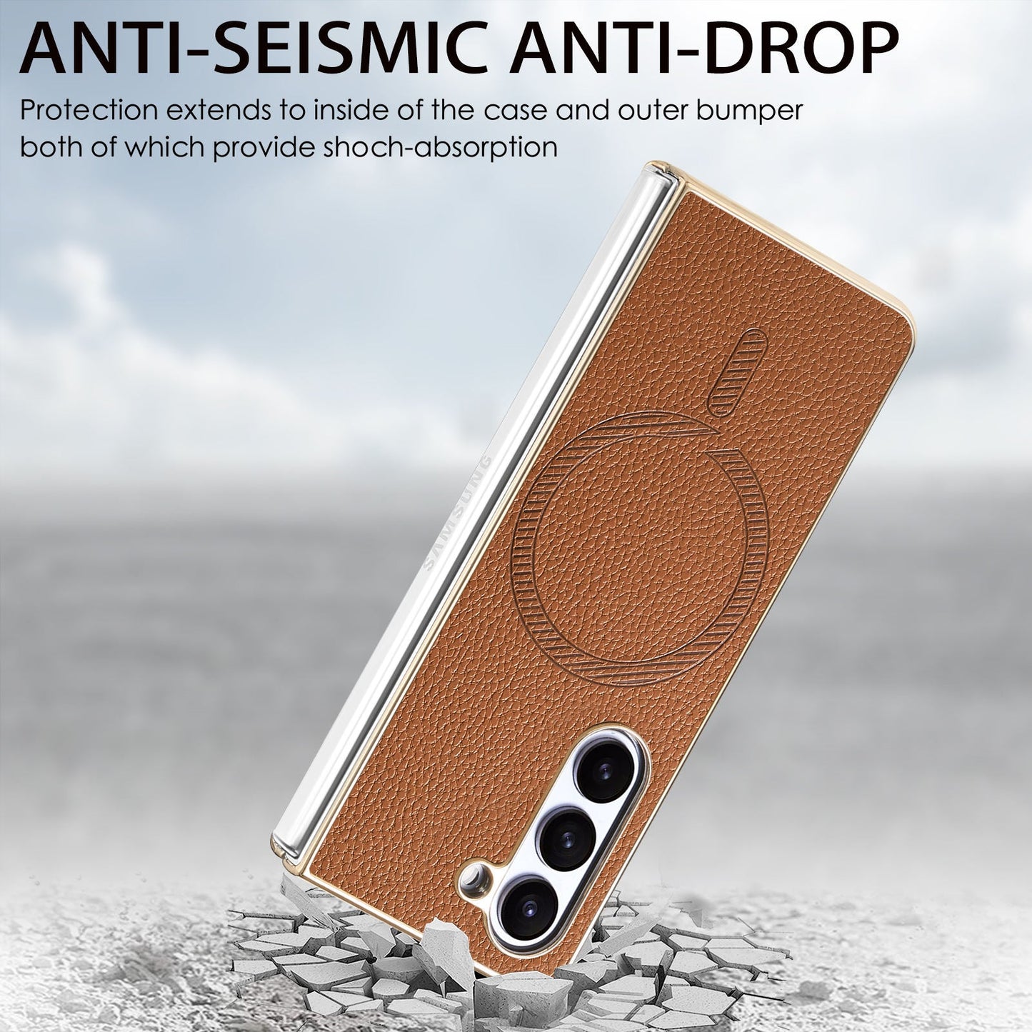 Galaxy Z Series Premium Magnetic Leather Case