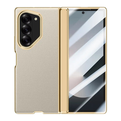 Galaxy Z Fold6 Prestigious Alloy Bracket Leather Case