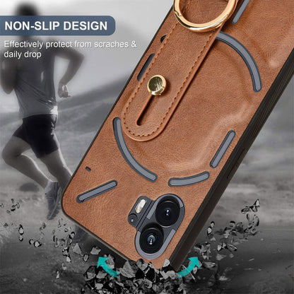 Deluxe Leather Anti-Slip Wrist Strap Case - Nothing