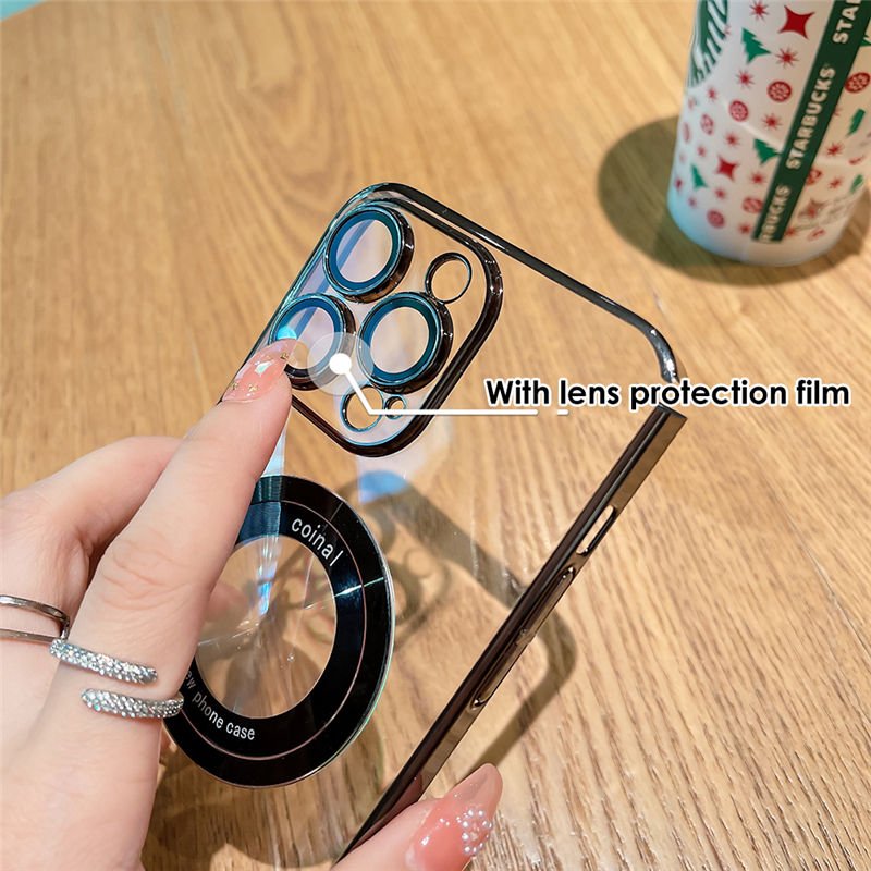 Stylish Plated Frame Lens Guard Case - iPhone