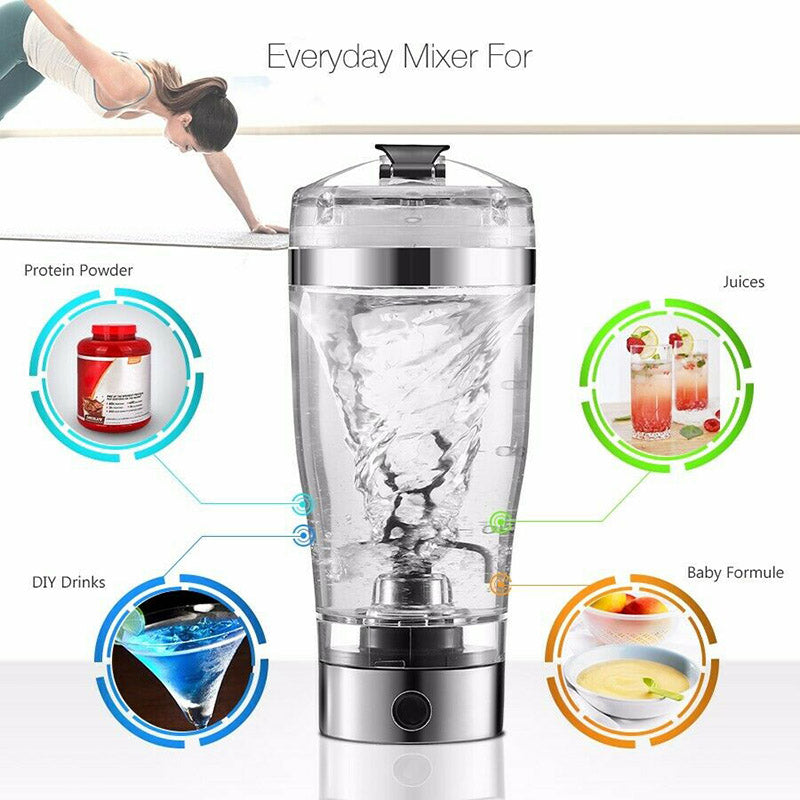 Electric Protein Shake Stirrer USB Shake Bottle Milk Coffee Blender Kettle Sports .