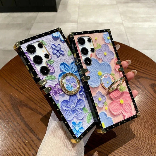 Bright Blossom Ring Holder Case - Samsung
