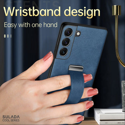 Wristband Leather Shockproof Business Case - Samsung