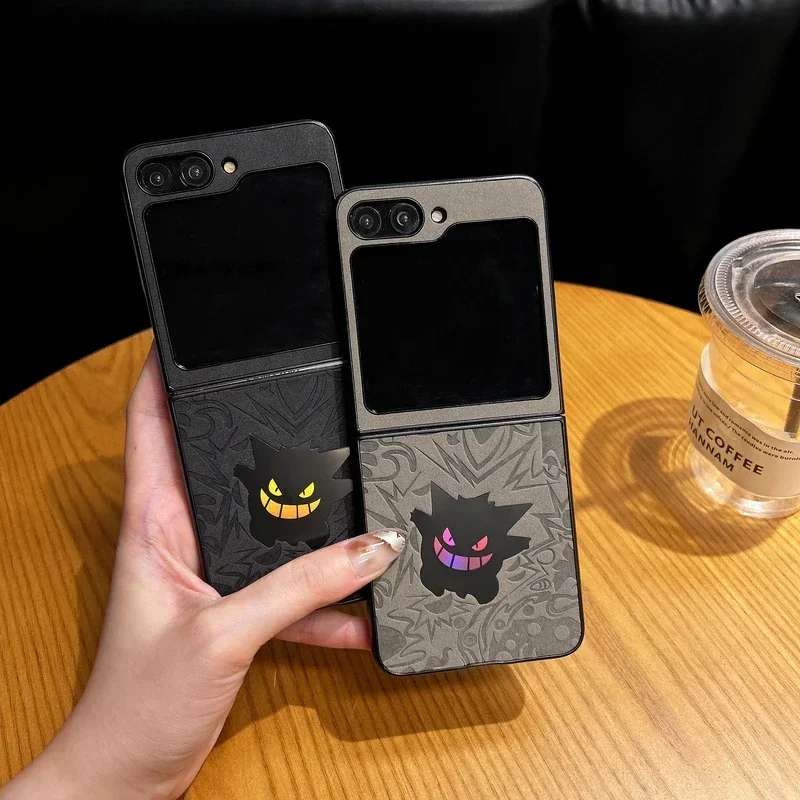 Galaxy Z Flip Series Artistic Anime Leather Emboss Case - Samsung