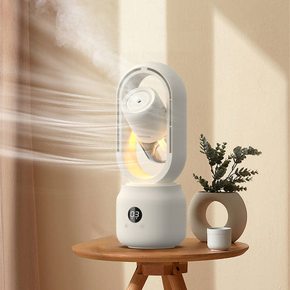 Summer Water Cooled Spray Mist Electric Fan USB Rechargeable Portable Wireless Air Humidifier Bladeless Ventilator Table Fan