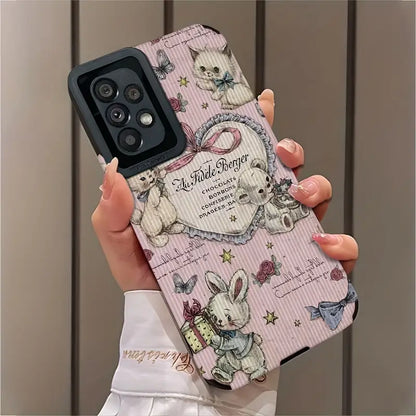 Vintage Cute Rabbit Bow Heart Phone Case - Samsung