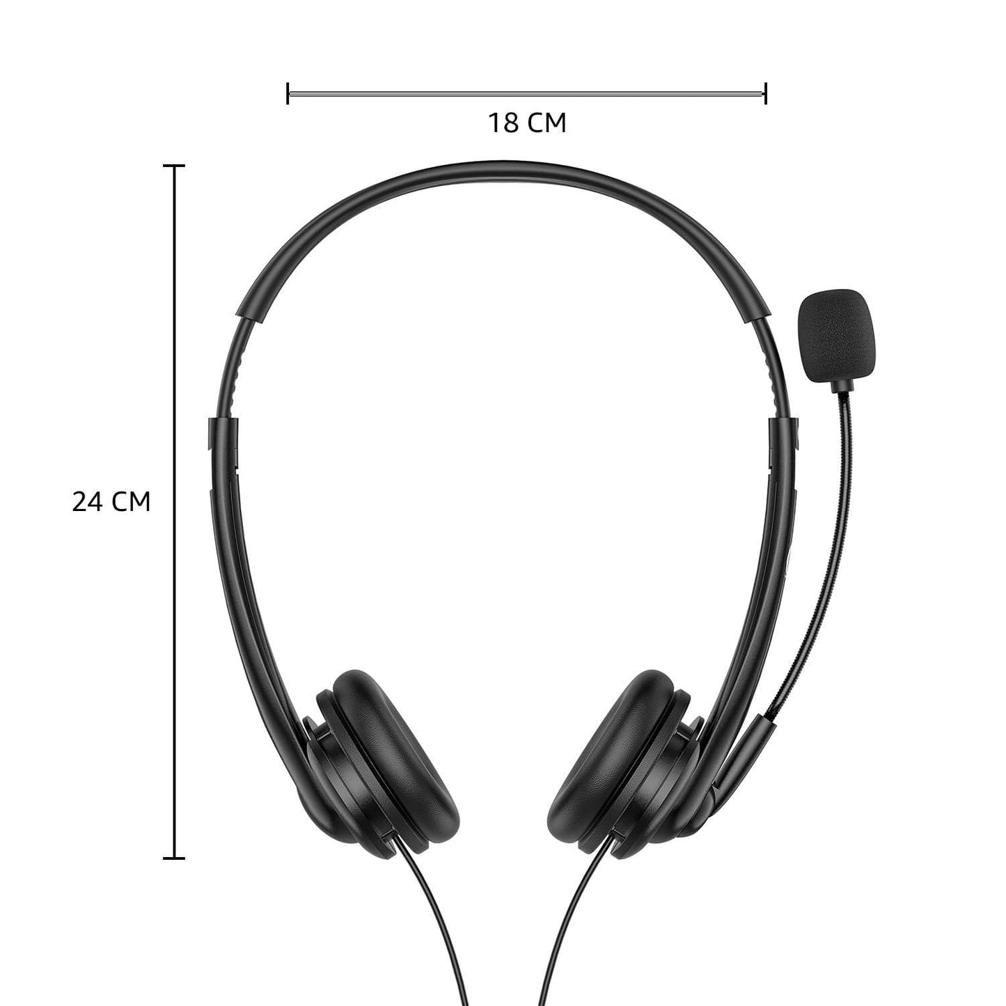 Amazon Basics On Ear Wired Headphones with Boom Mic | Supreme Sound Refurbished
