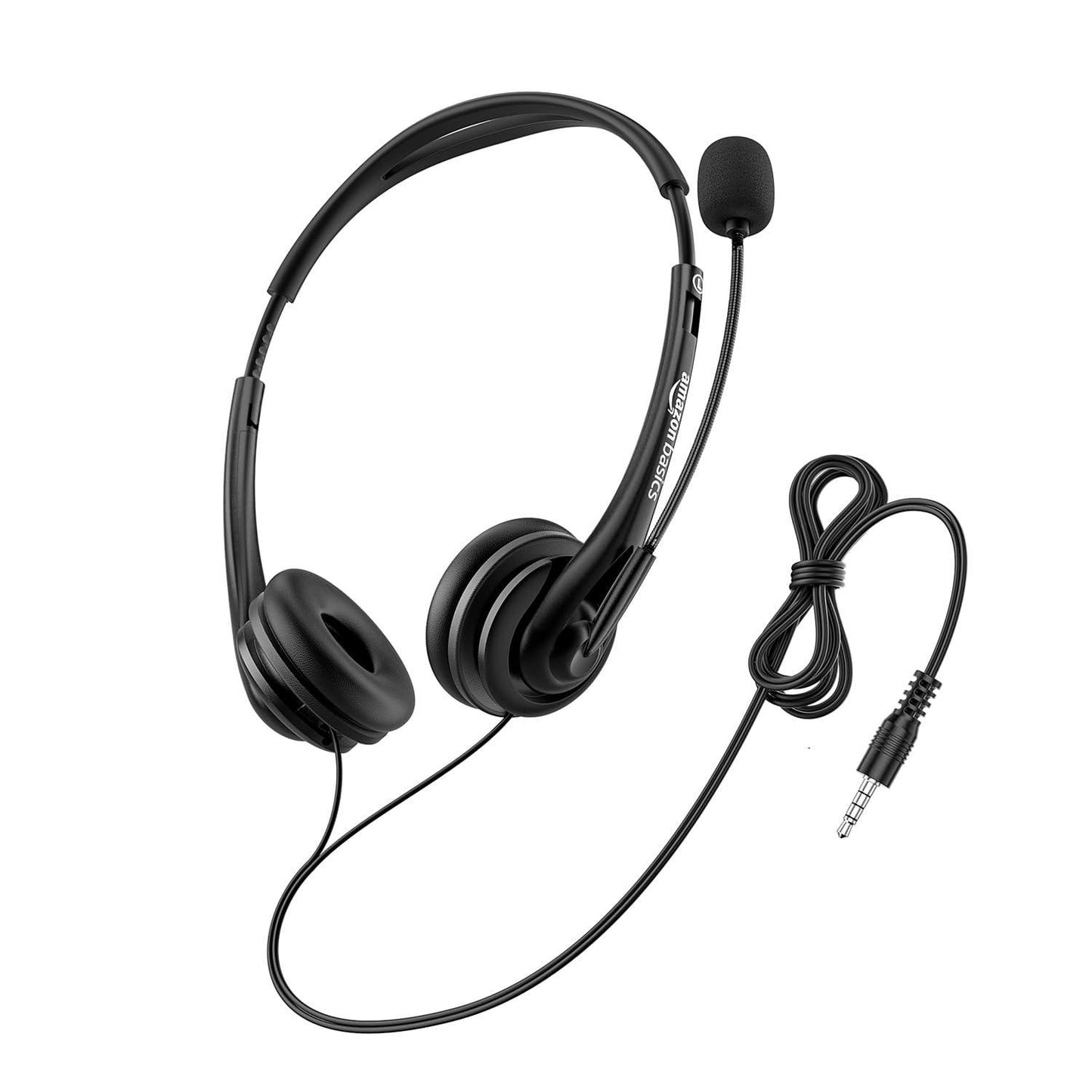 Amazon Basics On Ear Wired Headphones with Boom Mic | Supreme Sound Refurbished