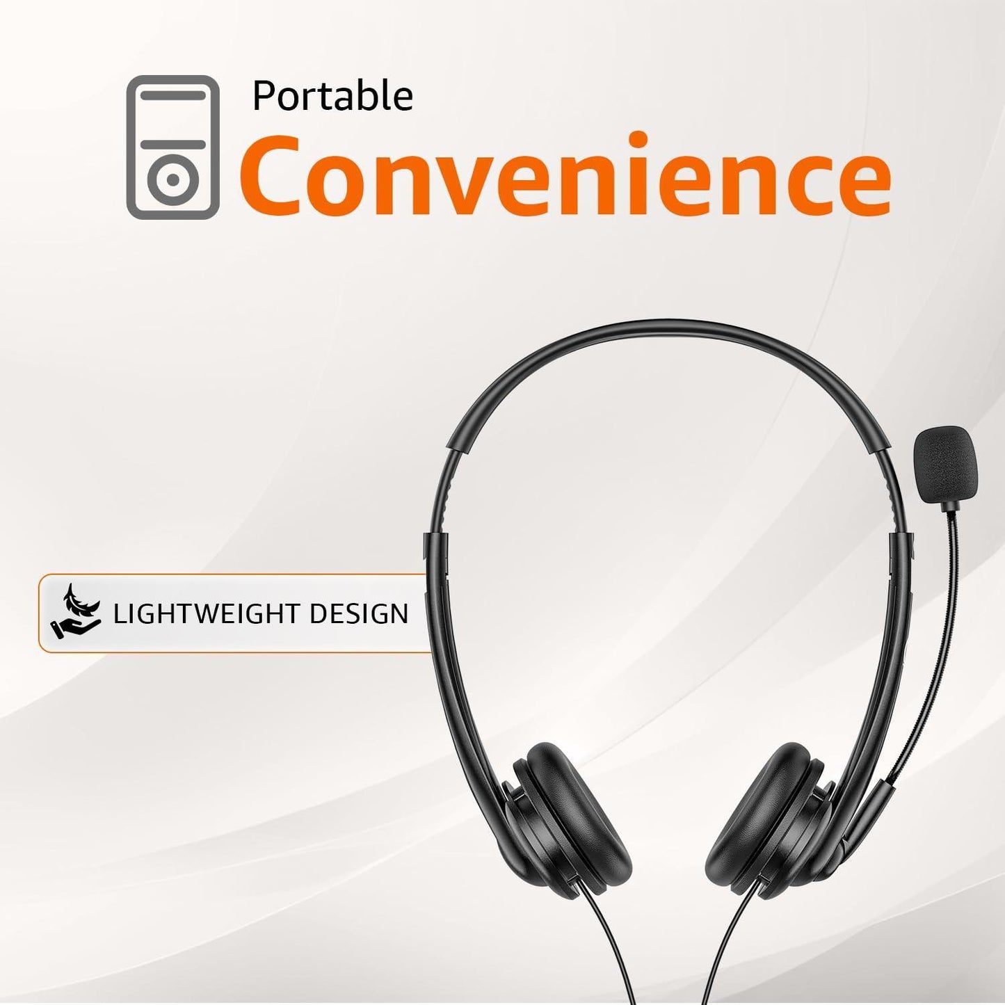 Amazon Basics On Ear Wired Headphones with Boom Mic | Supreme Sound Refurbished