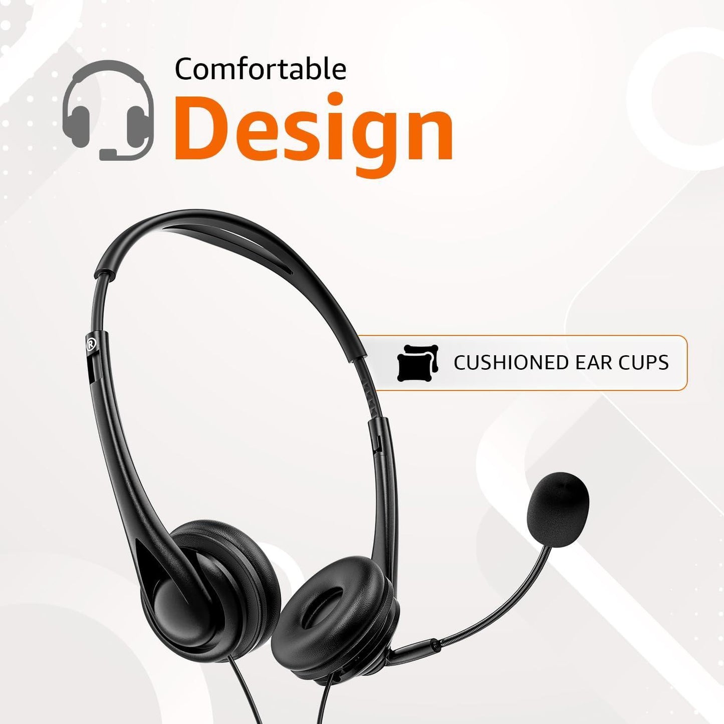 Amazon Basics On Ear Wired Headphones with Boom Mic | Supreme Sound Refurbished