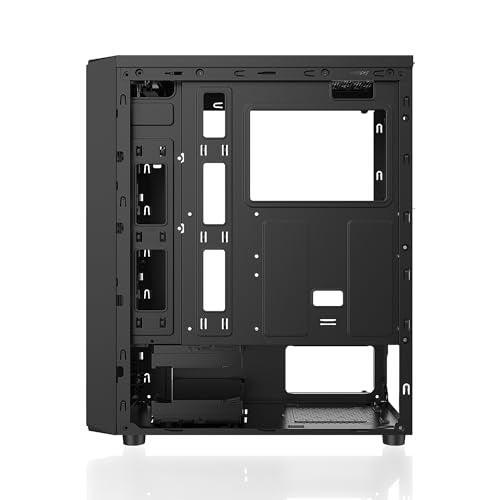 Ant Esports Elite 1100 Mid-Tower Computer Case/Gaming Cabinet - Black | Support ATX, M-ATX, ITX | Pre- Installed 3 x 120mm Front and 1 x 120mm Rear Rainbow Fans