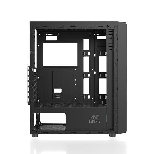 Ant Esports Elite 1100 Mid-Tower Computer Case/Gaming Cabinet - Black | Support ATX, M-ATX, ITX | Pre- Installed 3 x 120mm Front and 1 x 120mm Rear Rainbow Fans