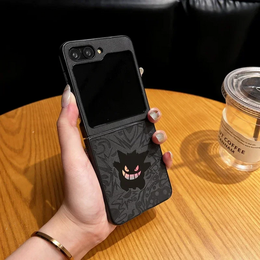 Galaxy Z Flip Series Artistic Anime Leather Emboss Case - Samsung