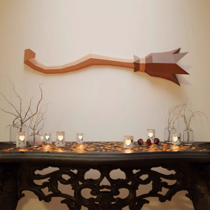 0709BA Broom Halloween Ornaments Knife Decoration Papercraft Witch
