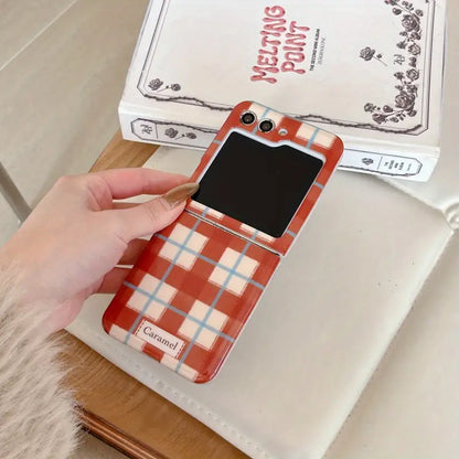 Trendy Plaid Beaded Case with Charm - Samsung