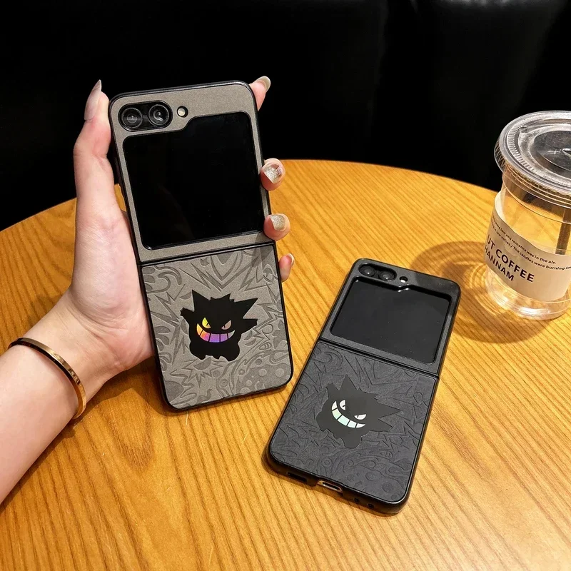 Galaxy Z Flip Series Artistic Anime Leather Emboss Case - Samsung